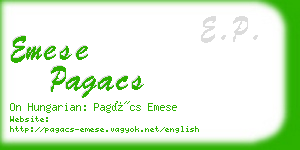 emese pagacs business card